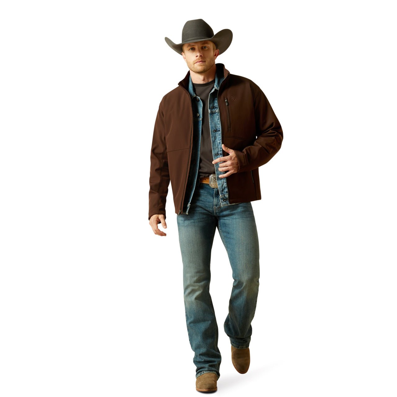 Ariat Men's Brown Logo Concealed Carry Softshell Jacket 10062585