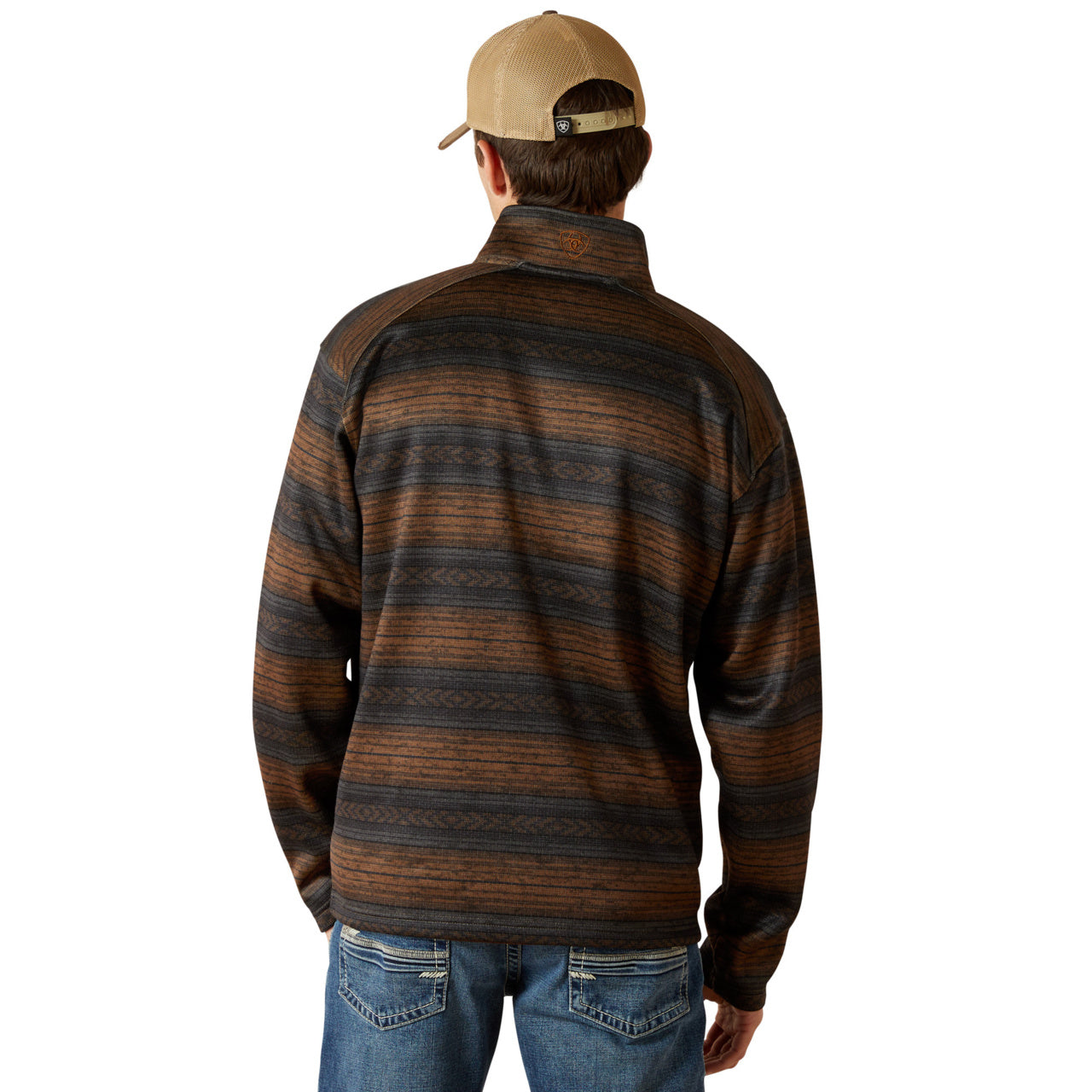 Ariat Men's Caldwell Full Zip Light Brown Southwest Sweater 10062605