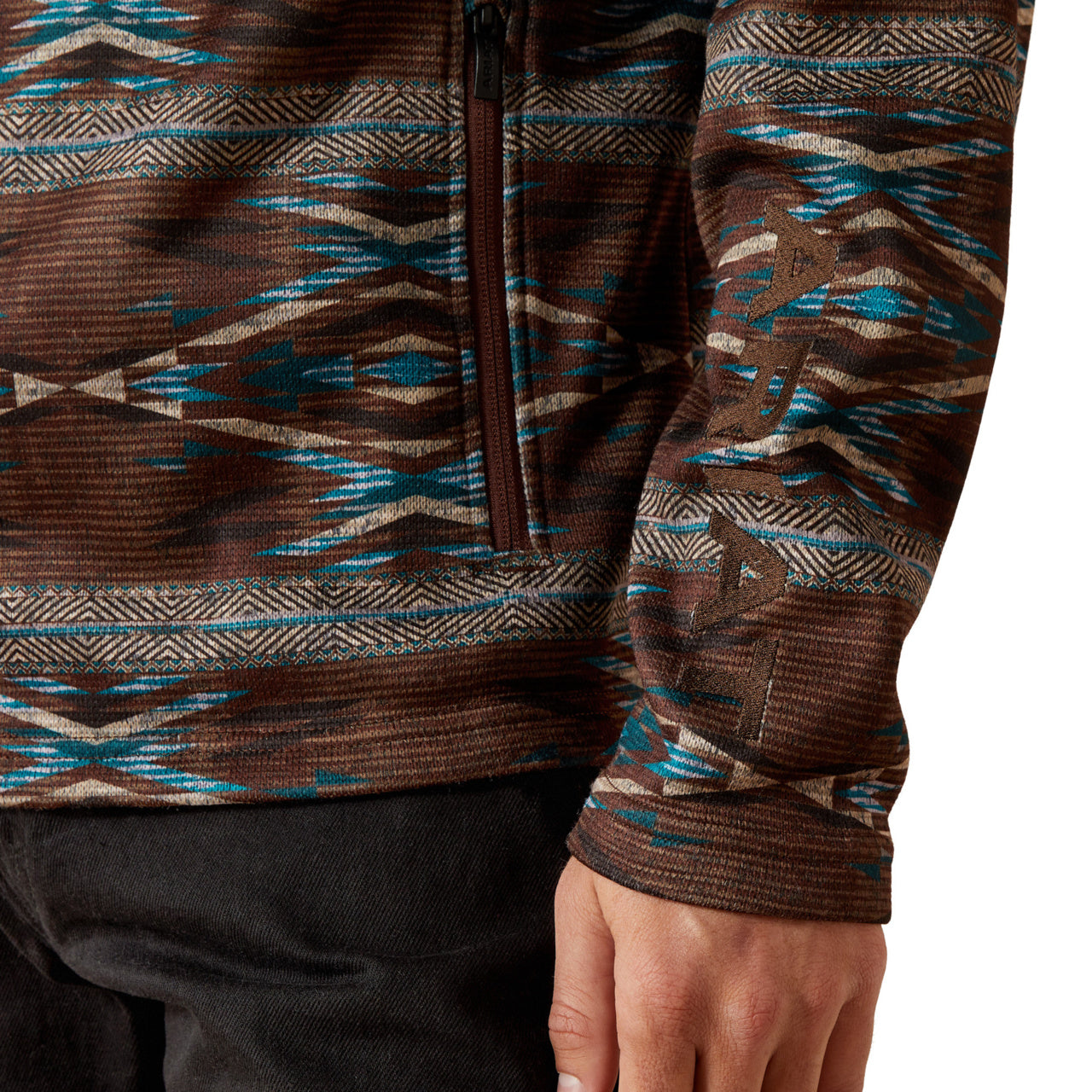 Ariat Men's Caldwell Logo 1/4 Zip Sweater Deep Mahogany 10062620