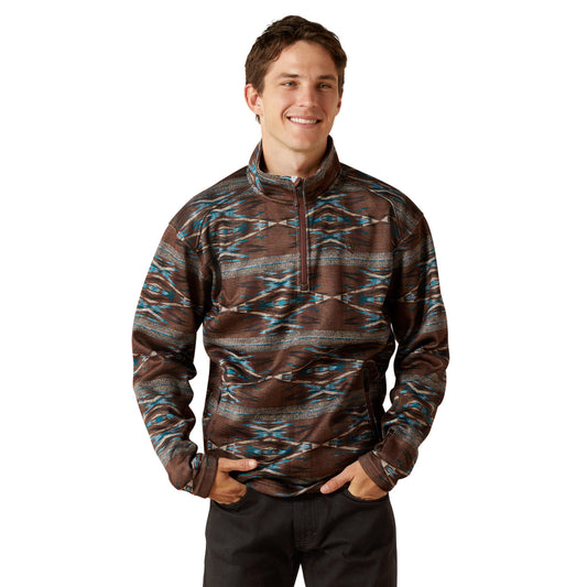 Ariat Men's Caldwell Logo 1/4 Zip Sweater Deep Mahogany 10062620
