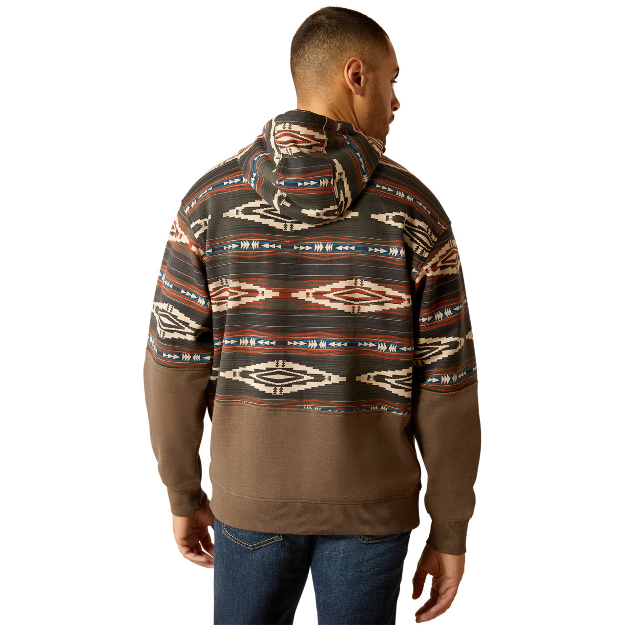 Ariat Men's Color Block Brindle Light Brown Hoodie 10052452