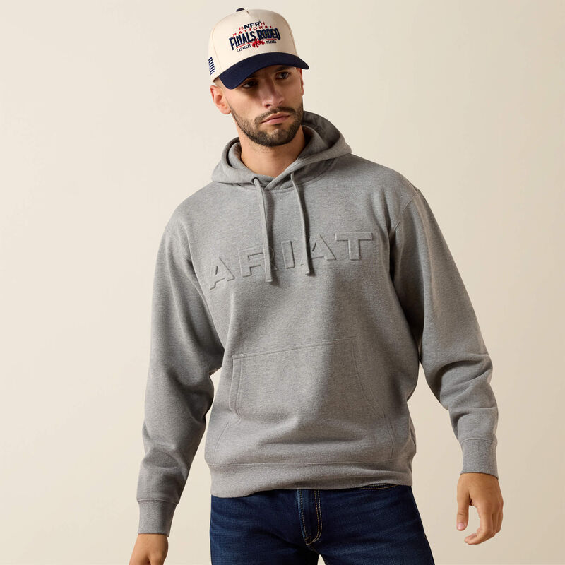 Ariat Men's Embossed Logo Hoodie Grey Heather 10079605