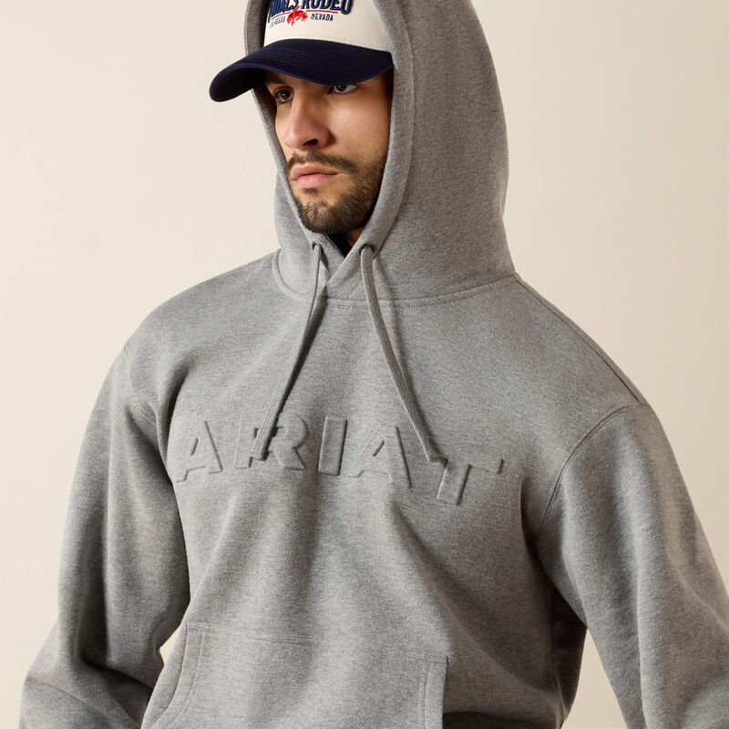 Ariat Men's Embossed Logo Hoodie Grey Heather 10079605