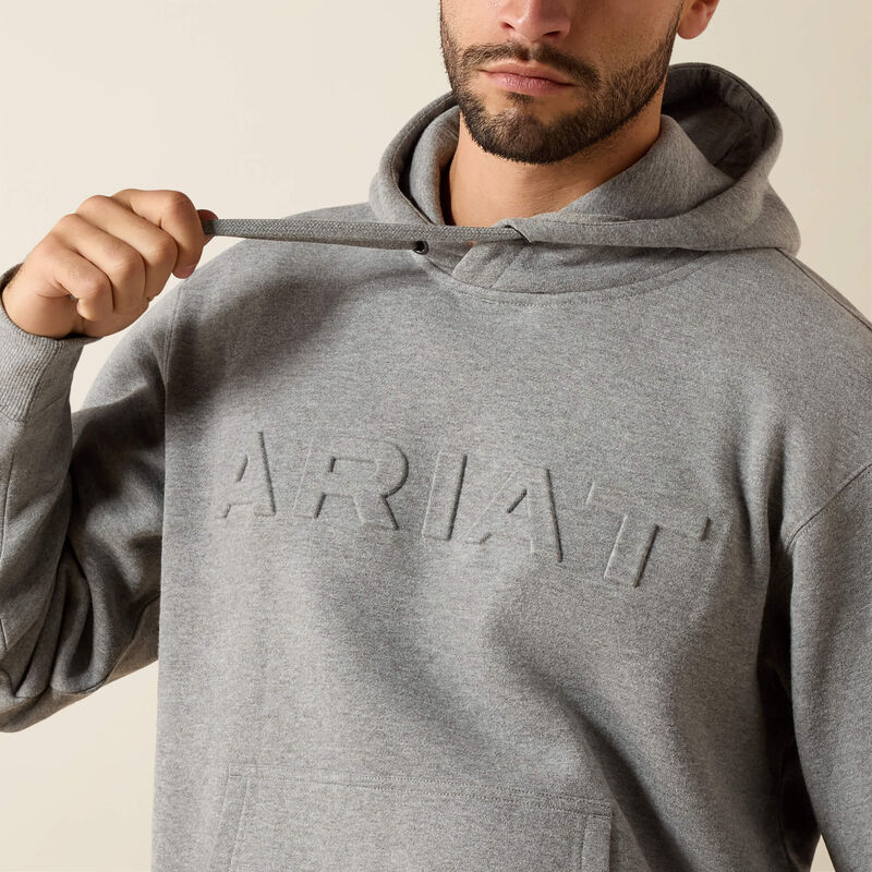 Ariat Men's Embossed Logo Hoodie Grey Heather 10079605