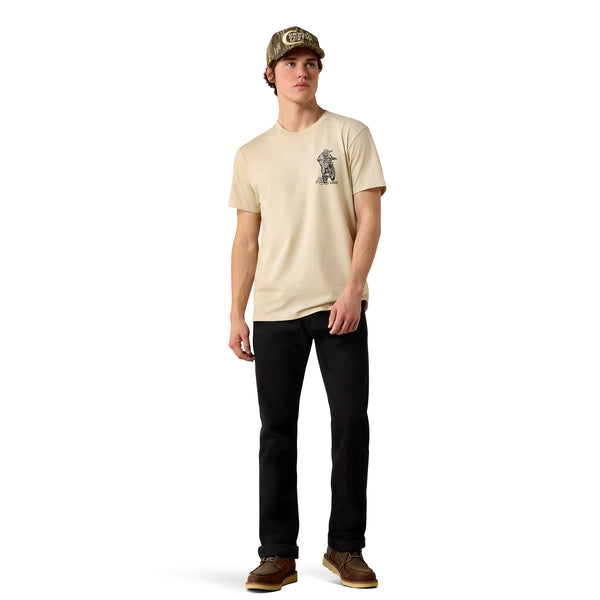 Ariat Men's Full Throttle Short Sleeve Graphic T-Shirt Natural 10080590