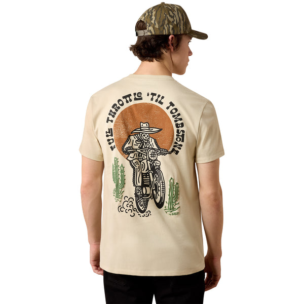 Ariat Men's Full Throttle Short Sleeve Graphic T-Shirt Natural 10080590
