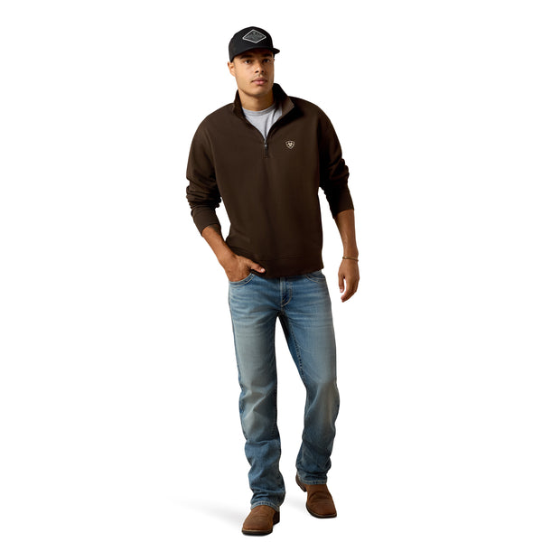 Ariat Men's Holiday 1/4 Zip Sweater Brown 10085376