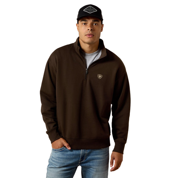 Ariat Men's Holiday 1/4 Zip Sweater Brown 10085376