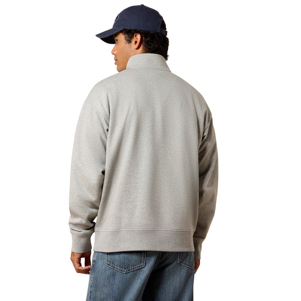 Ariat Men's Holiday 1/4 Zip Sweater Heather Grey 10085377