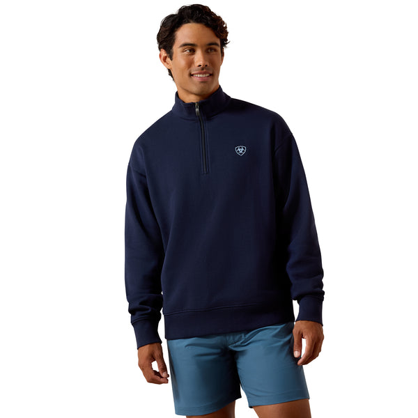 Ariat Men's Holiday 1/4 Zip Sweater Navy 10085385