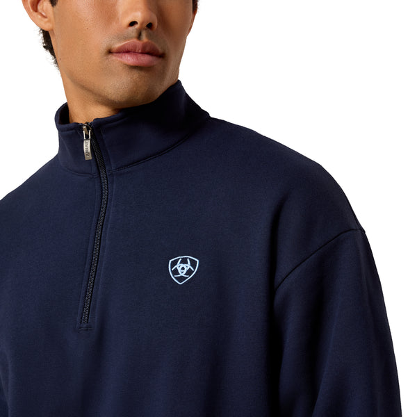 Ariat Men's Holiday 1/4 Zip Sweater Navy 10085385