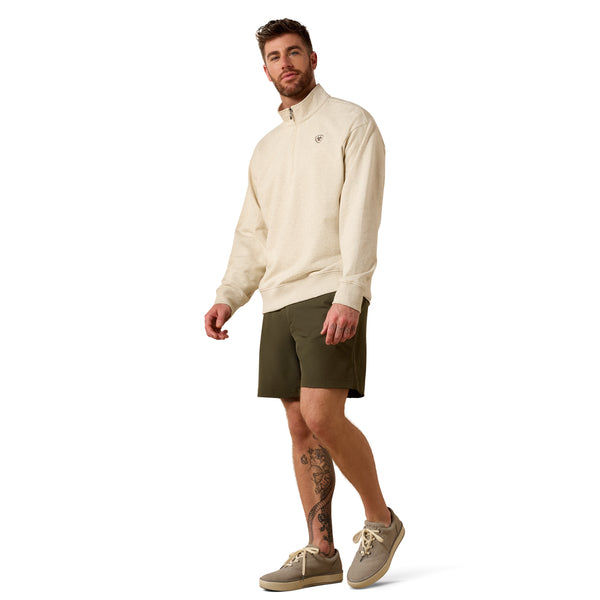 Ariat Men's Holiday 1/4 Zip Sweater Oatmeal Heather 10085386