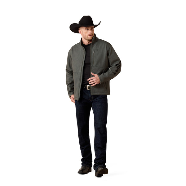Ariat Men's Logo Softshell Jacket Beluga Grey 10079579