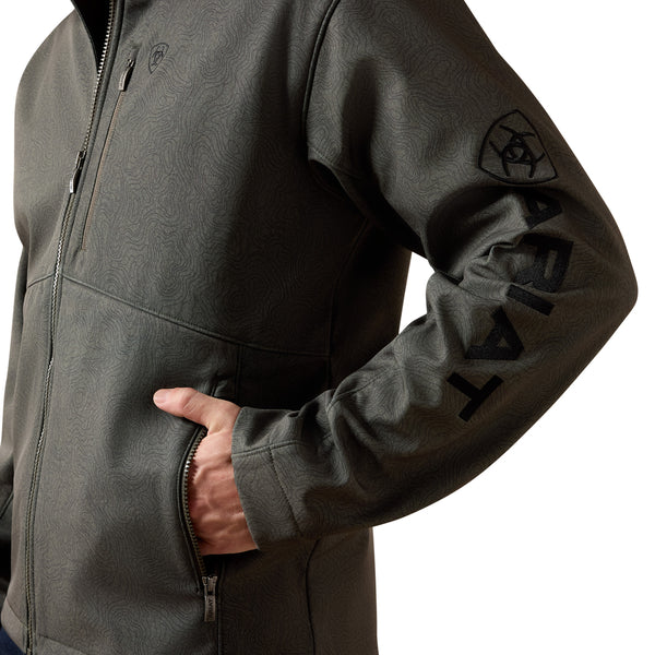 Ariat Men's Logo Softshell Jacket Beluga Grey 10079579