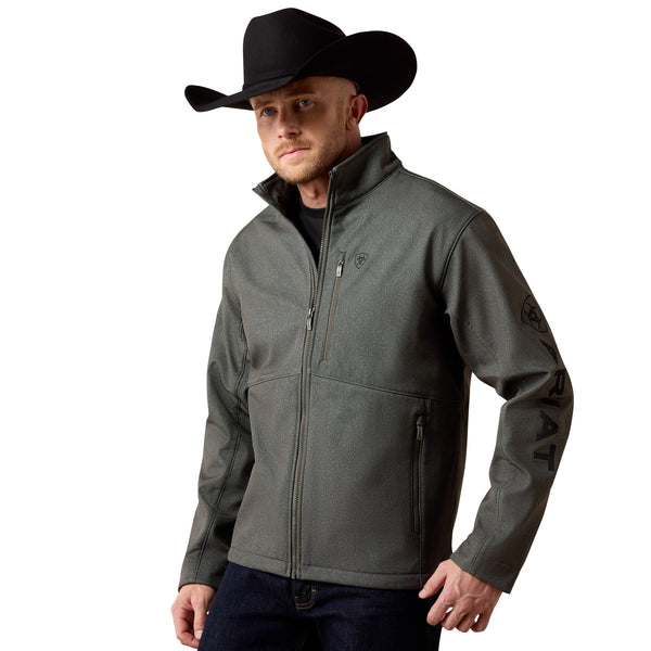 Ariat Men's Logo Softshell Jacket Beluga Grey 10079579