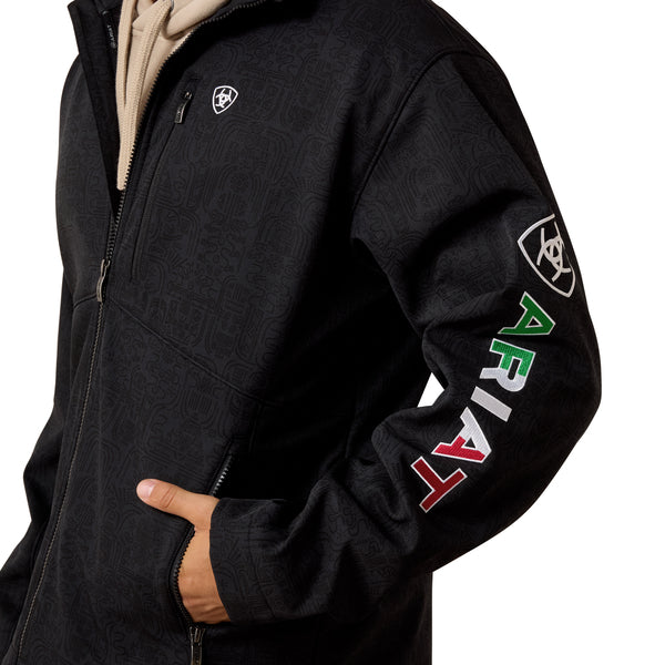 Ariat Men's Logo Softshell Jacket Black Mexico Emboss Print 10079490