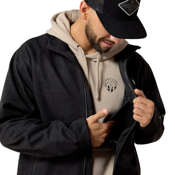 Ariat Men's Logo Softshell Jacket Black Mexico Emboss Print 10079490