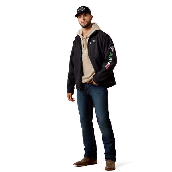 Ariat Men's Logo Softshell Jacket Black Mexico Emboss Print 10079490