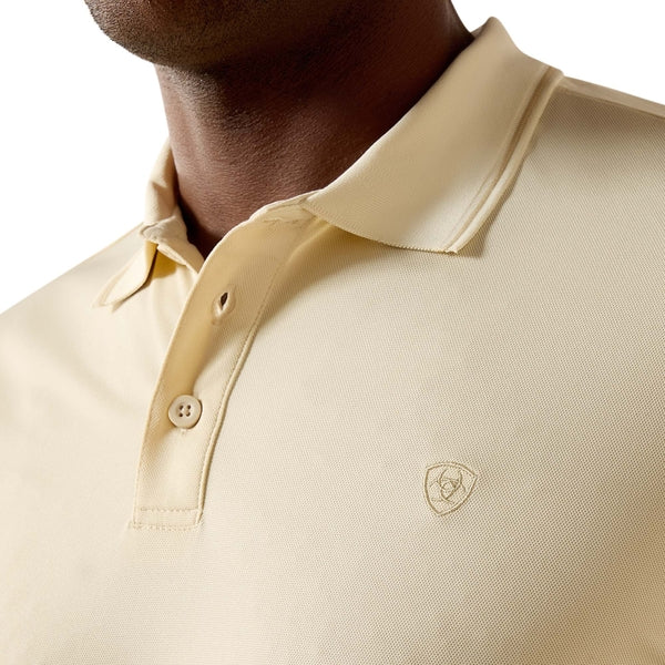 Ariat Men's Logo Creme Brulee Fitted Polo 10071648