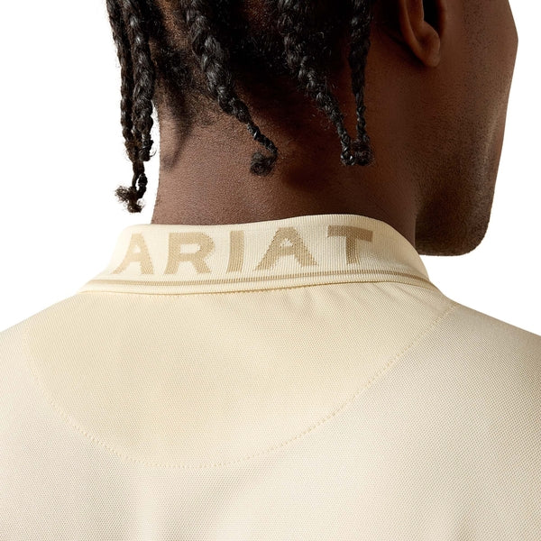 Ariat Men's Logo Creme Brulee Fitted Polo 10071648