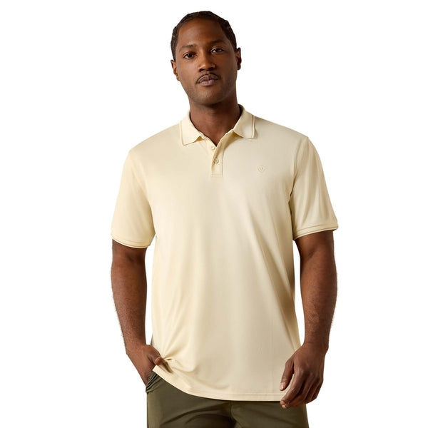 Ariat Men's Logo Creme Brulee Fitted Polo 10071648