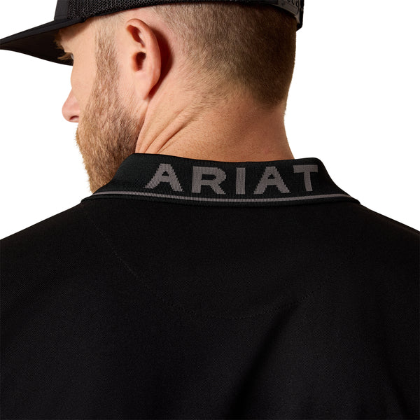 Ariat Men's Logo Fitted Black Polo 10071649