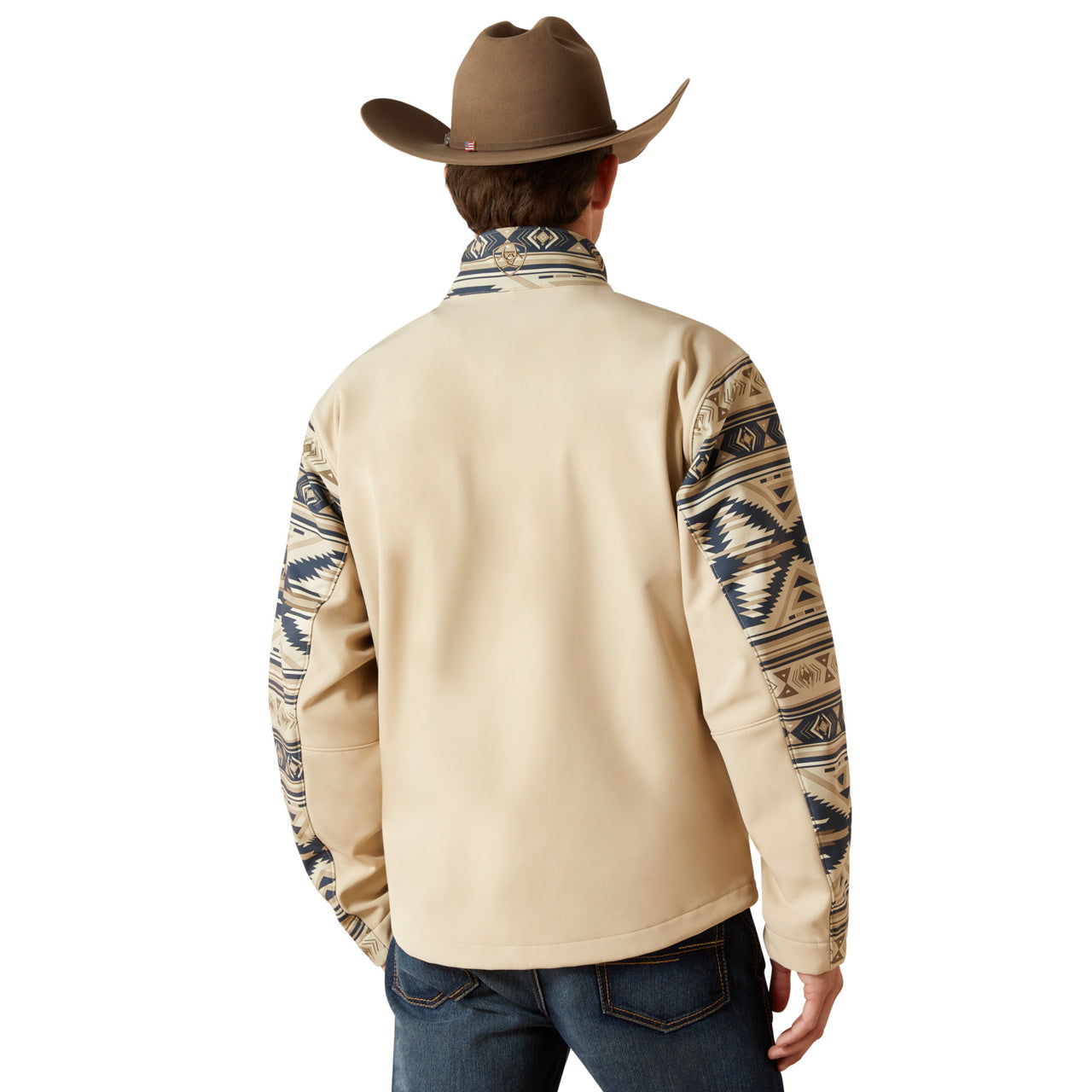 Ariat Men's Logo White Pepper Southwest Softshell Jacket 10062581