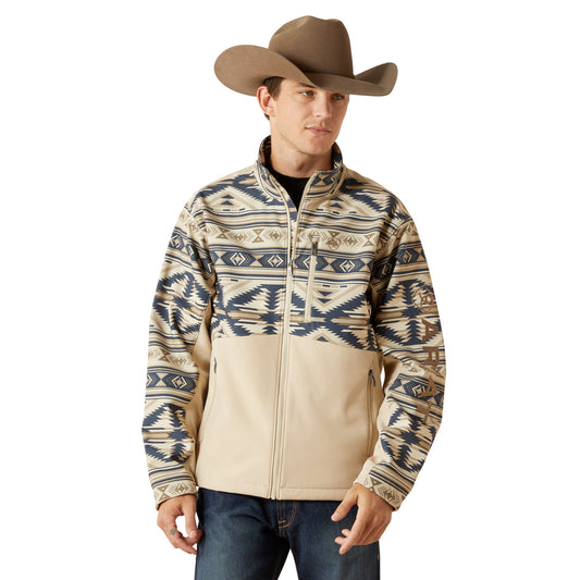 Ariat Men's Logo White Pepper Southwest Softshell Jacket 10062581