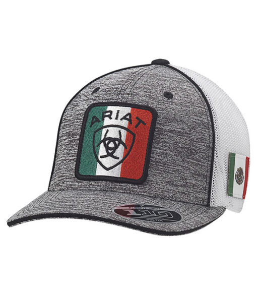 Ariat Men's Mexican Flag Logo Gray Snap Back Ball Cap, A300015106