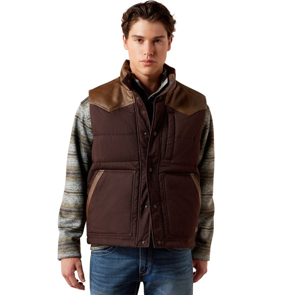 Ariat Men's Mole Brown Western Quilted Concealed Carry Vest 10079280