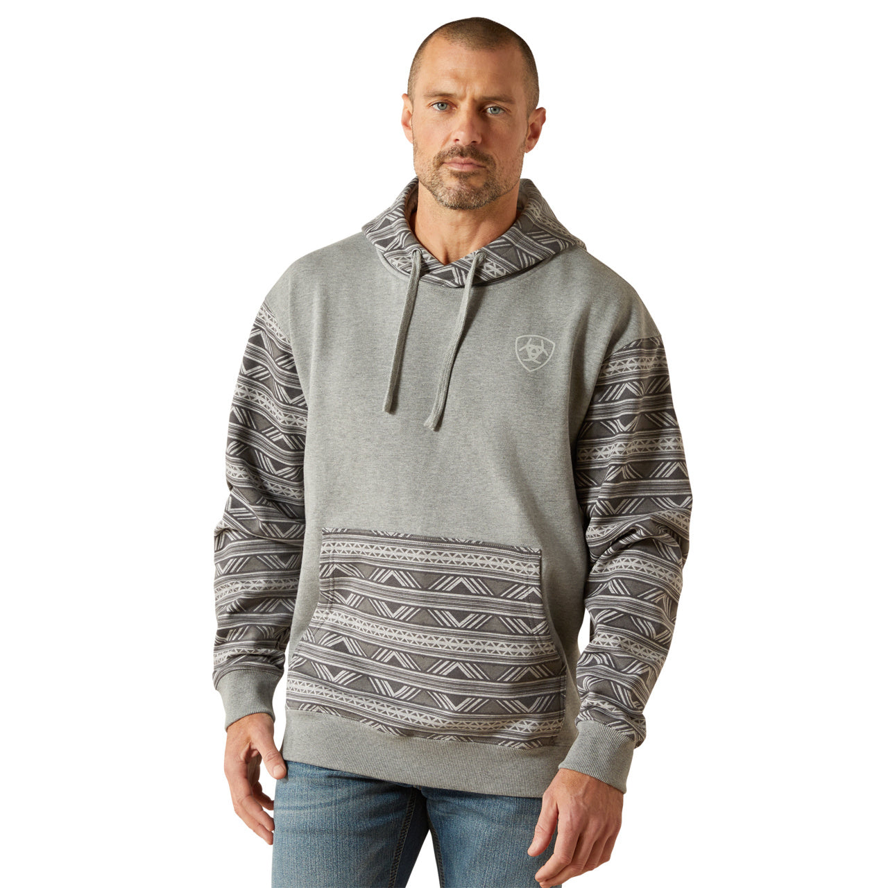 Ariat Men's Southwestern Color Grey Block Hoodie 10062819