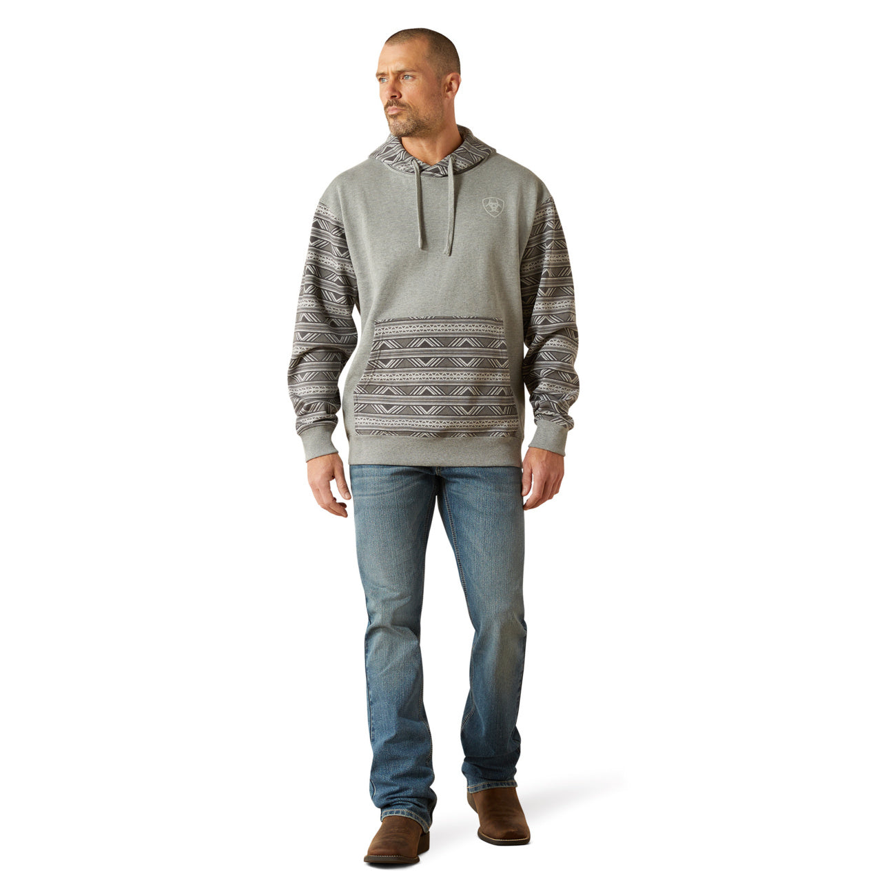 Ariat Men's Southwestern Color Grey Block Hoodie 10062819