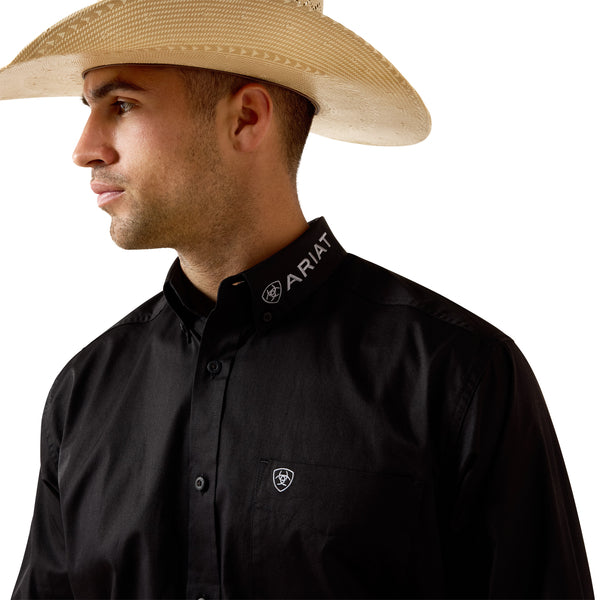 Ariat Men's Team Logo Black Lightweight Twill Classic Fit Shirt 10071685