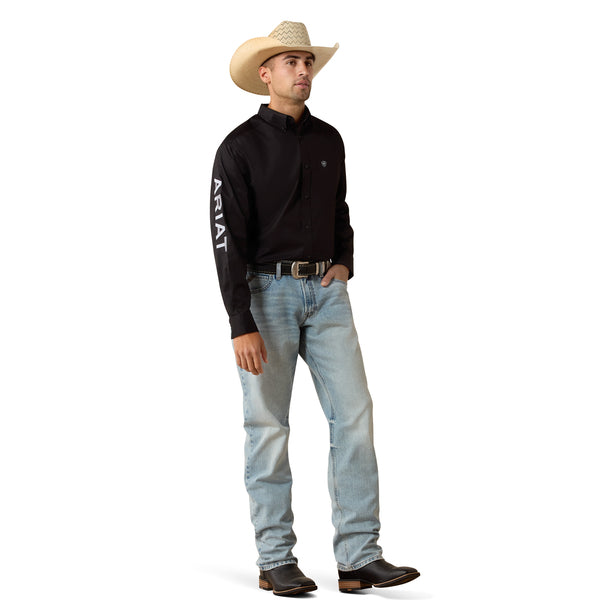 Ariat Men's Team Logo Black Lightweight Twill Classic Fit Shirt 10071685