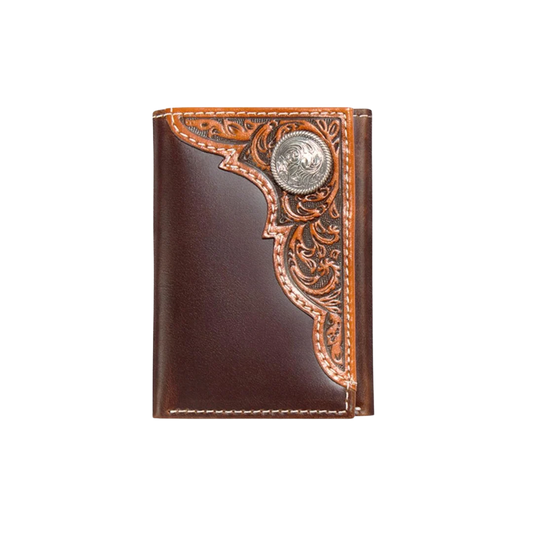 Ariat Men's Trifold Leather Brown Wallet A3566208
