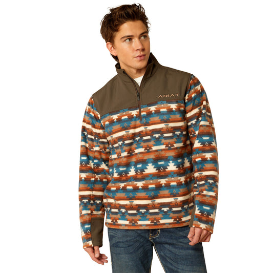 Ariat Men's Turquoise Serape Basis 2.0 1/4 Zip Long Sleeve Sweatshirt 10052731