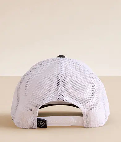 Ariat Men's White Flexfit 110 Trucker Cap with Rubber Patch One Size A300090405