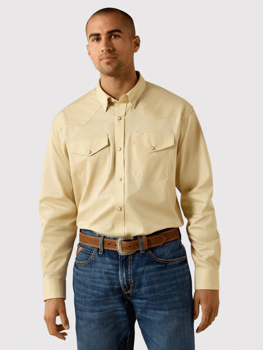 Ariat Men's Lightweight Twill Long Sleeve Creme Brulee 10071235