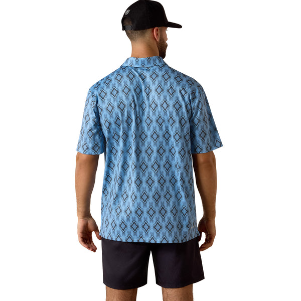 Ariat Mens All Over Print Blue TEK Polo Shirt - 10073509