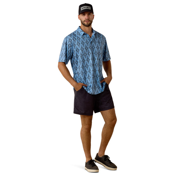 Ariat Mens All Over Print Blue TEK Polo Shirt - 10073509