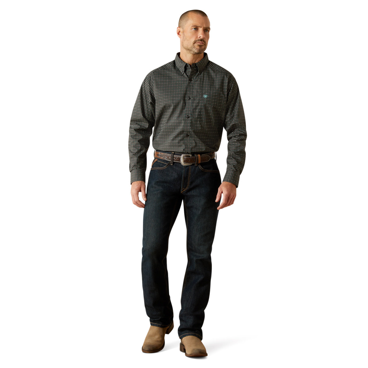 Ariat Mens Belmont Long Sleeve Shirt Black 10062207