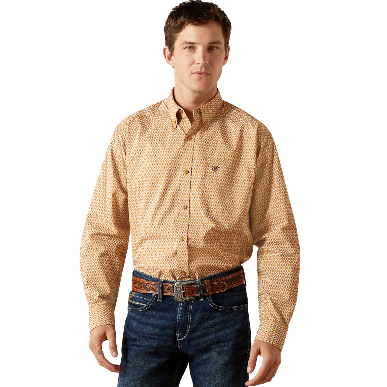 Ariat Mens Burnis Long Sleeve Shirt Tan 10062211