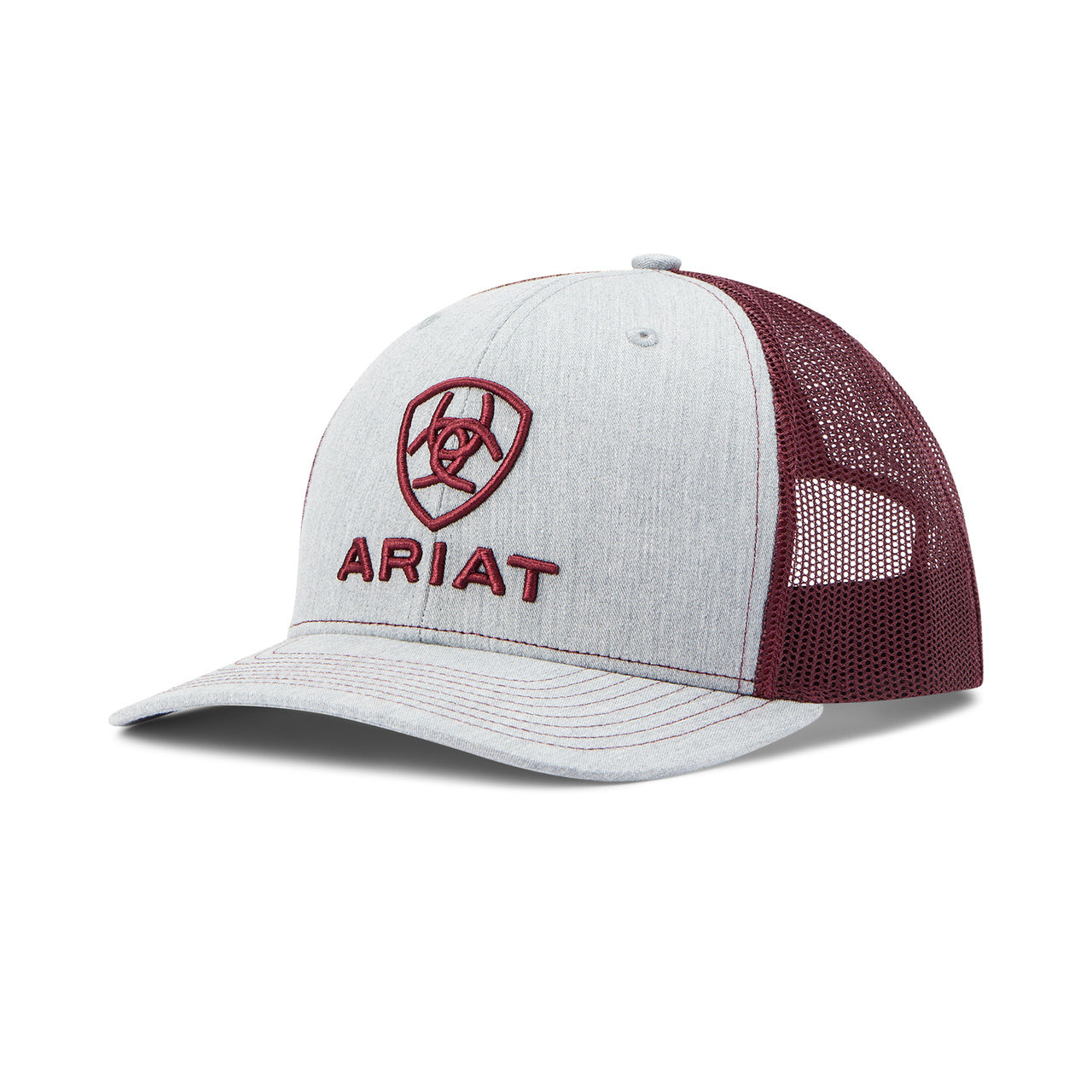Ariat Mens Grey & Burgundy Embroidered Logo Cap A300012009