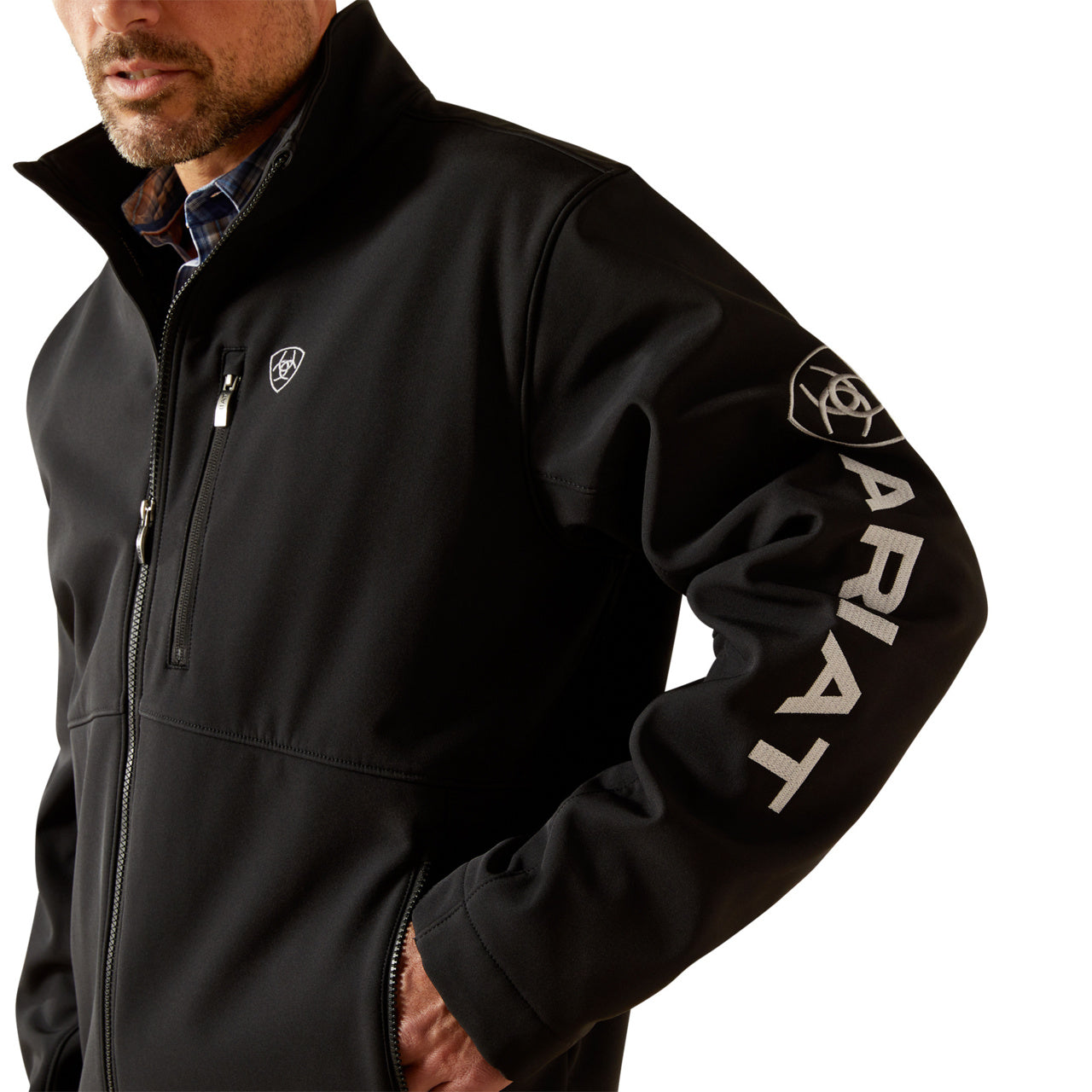 Ariat Mens Logo Softshell Jacket Black - 10062578
