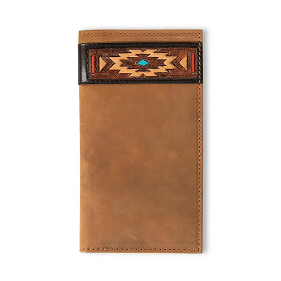 Ariat Mens Rodeo Style Wallet Southwestern Aged Bark A35584217