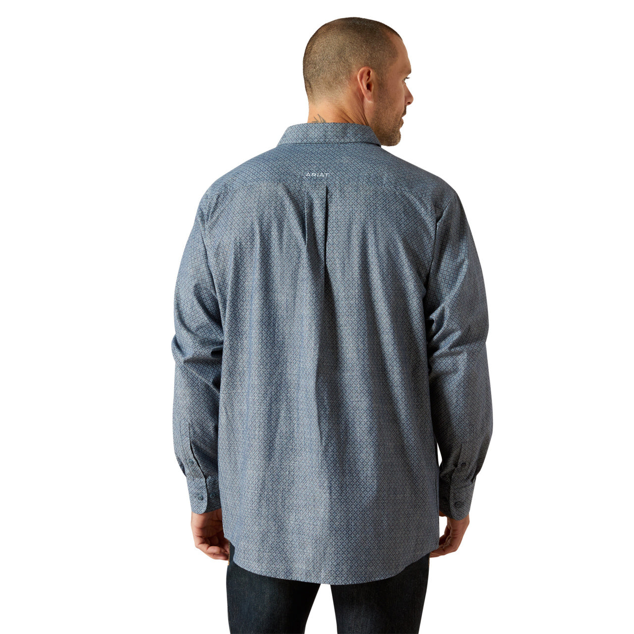 Ariat Mens Trent Long Sleeve Shirt Chambray Blue 10062184