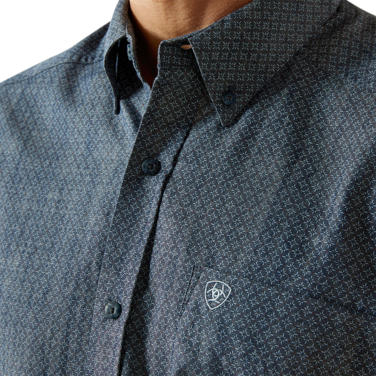 Ariat Mens Trent Long Sleeve Shirt Chambray Blue 10062184
