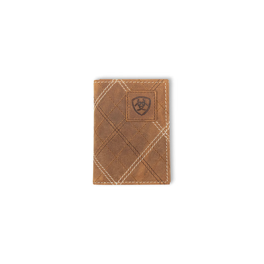 Ariat Trifold Cross Stitch Patch Medium Brown A3563044