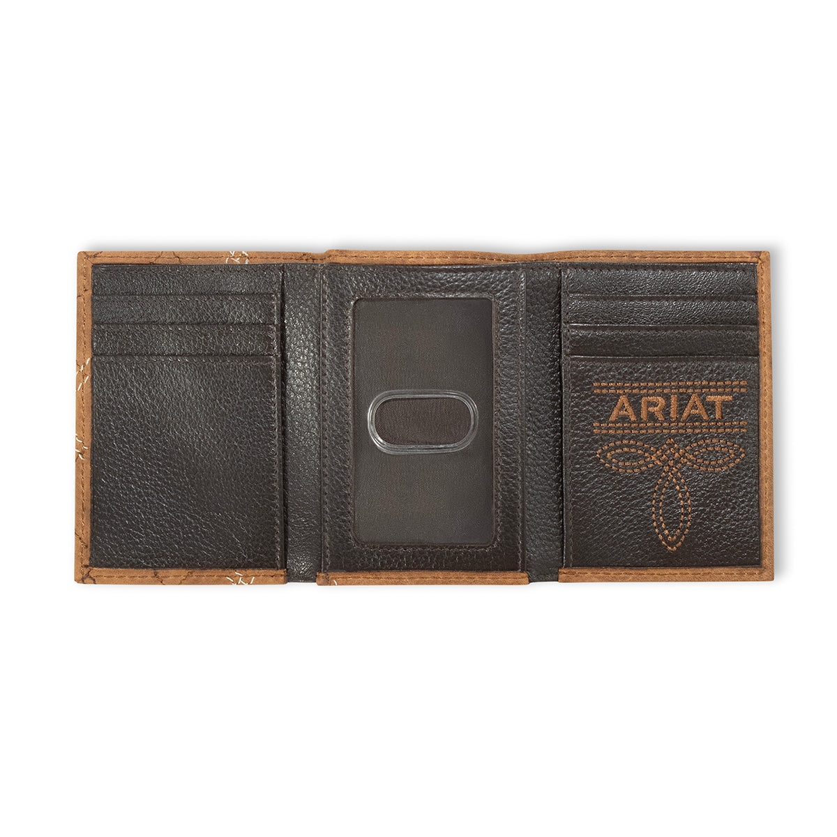 Ariat Trifold Cross Stitch Patch Medium Brown A3563044
