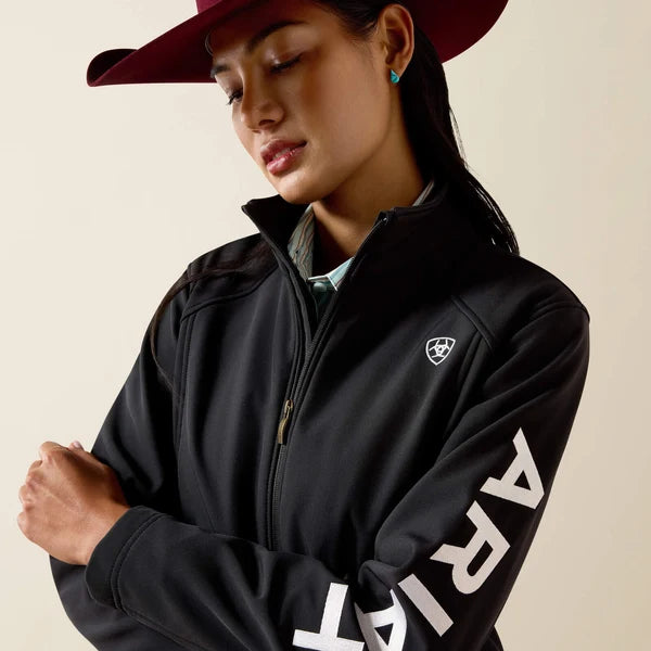 Ariat Women's Logo Softshell Jacket Black/White 10079892